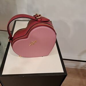 Coach Heart-Shaped Mini Bag in Pink and Red